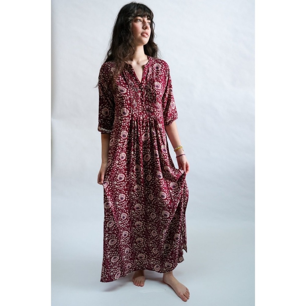 Natalie Martin Sami Dress size XS Red Maxi Floral Lightweight Boho Summer‎